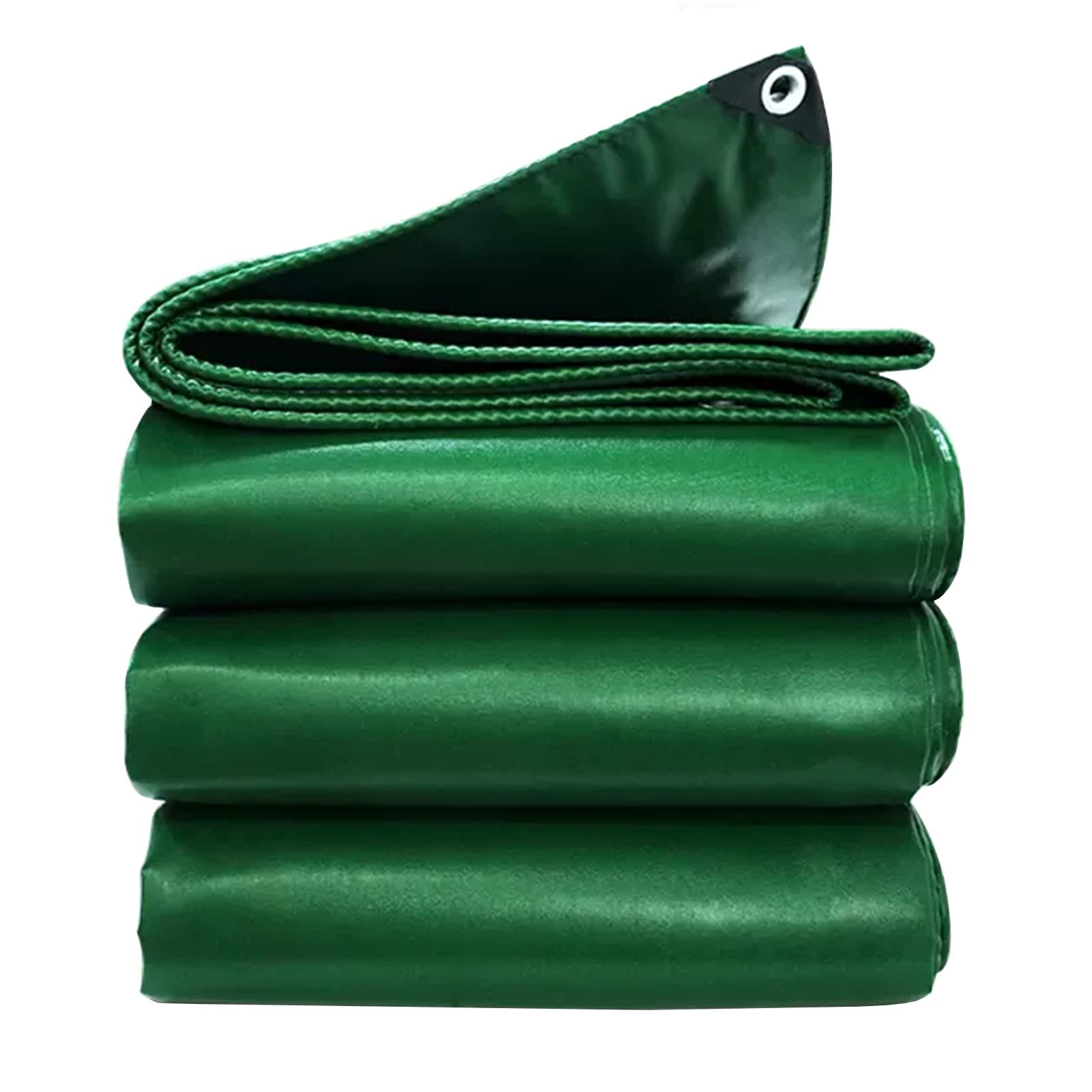 GJZQDKX Heavy Duty Waterproof Tarpaulin 3x5m (9.8ft x 16.4ft) Green PVC Tarp 450g/m² Reinforced Grommets Multipurpose Canopy Cover for Outdoor Useand Versatile