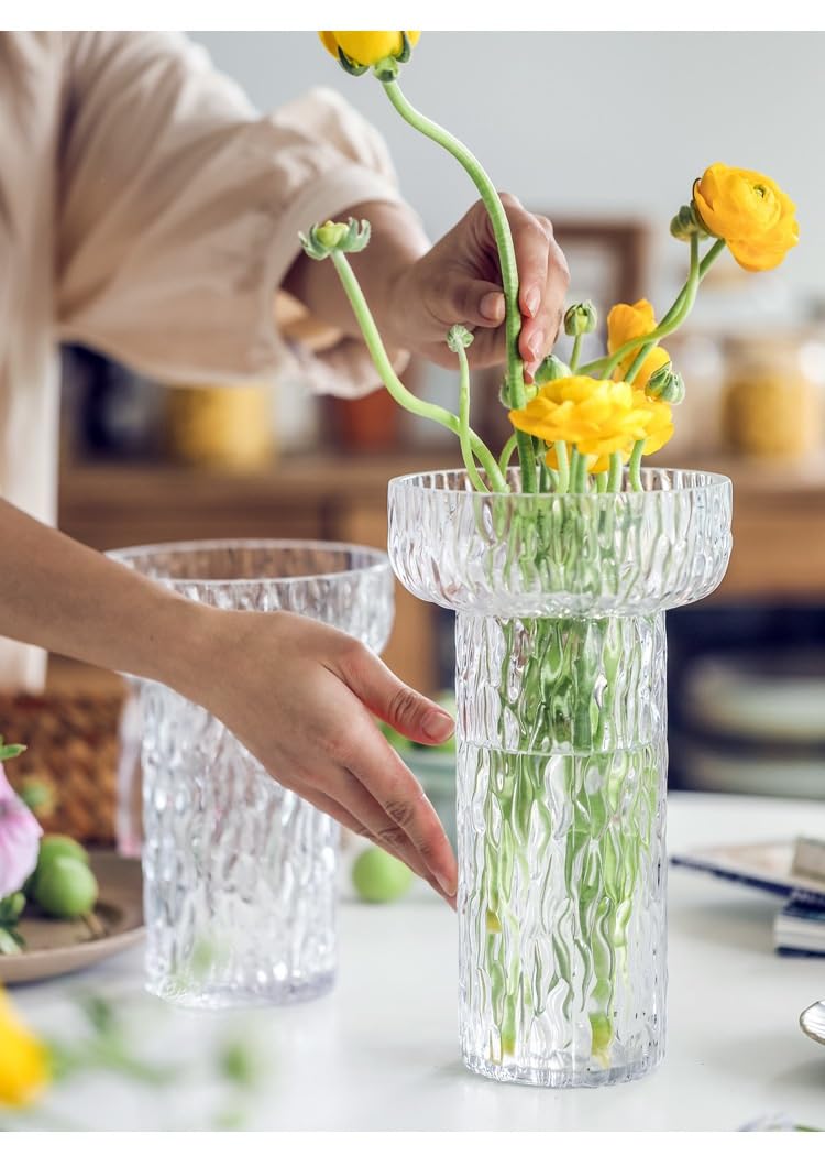 Jarrón nórdico de cristal de gran capacidad, adornos hidropónicos simples para decoración del hogar para sala de estar