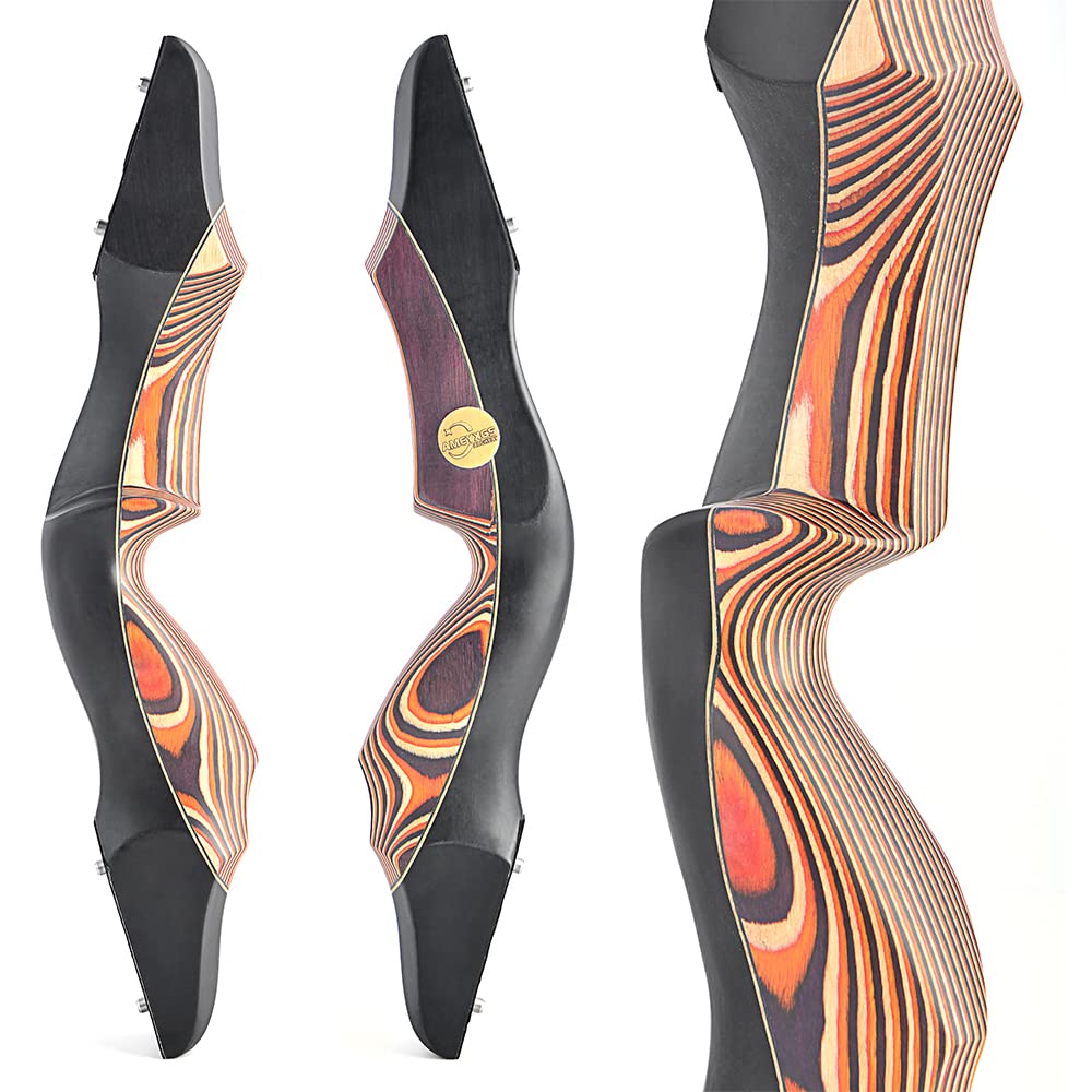 AMEYXGS Tiro con l'arco Archi ricurvi 60" Takedown Arco ricurvo 25-60LBS Archi tradizionali Set di arco da caccia e frecce Arco lungo per tiro al bersaglio all'aperto (25Lbs, Archi)
