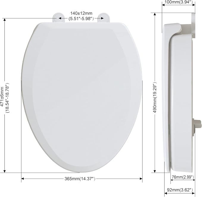 Asiento Elevador para Inodoro 3 Pulgadas Blanco miniatura 2