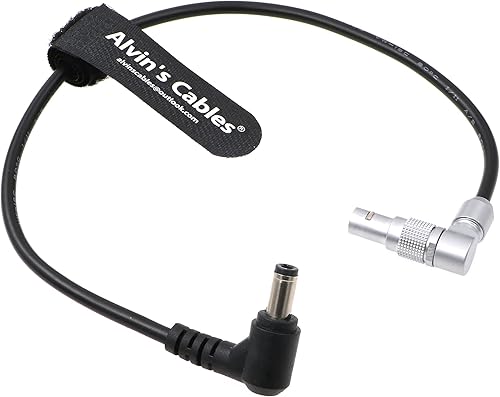 Alvin's Cables Z CAM S6 Cable de salida de alimentación Ninja V DC Jack a 2 pines en ángulo recto hacia arriba