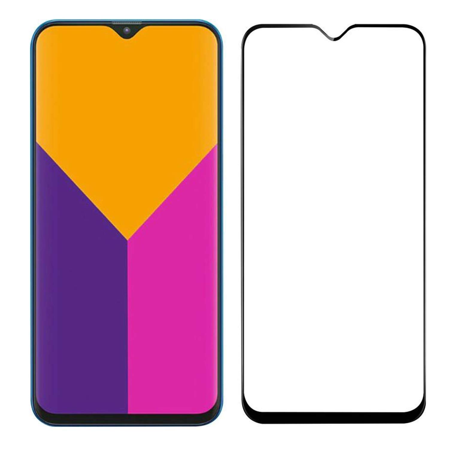 Red Robin Tempered Glass Screen Protector for SAMSUNG Galaxy M20 Transparent Full Screen Coverage Edge to Edge with Full Installation Kit, Pack of 1 | SAM-M20