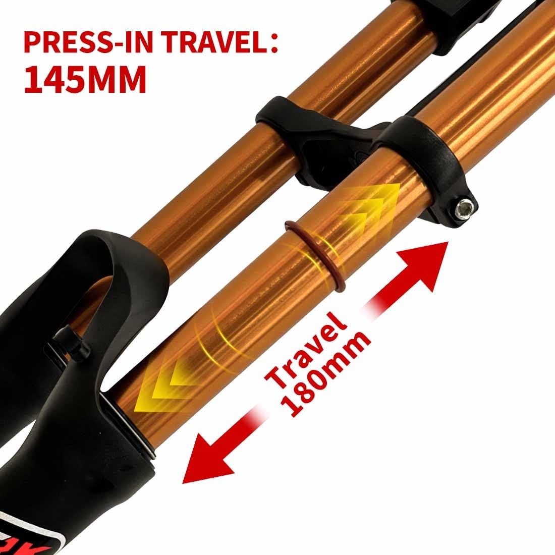 Widelec rowerowy 26/27,5/29" MTB Double Shoulder widelec z hamulcami tarczowymi DH/AM/FR 1-1/8" rura prosta magnez+stop aluminium skok sprężyny do 180 mm 9 * 100 mm QR
