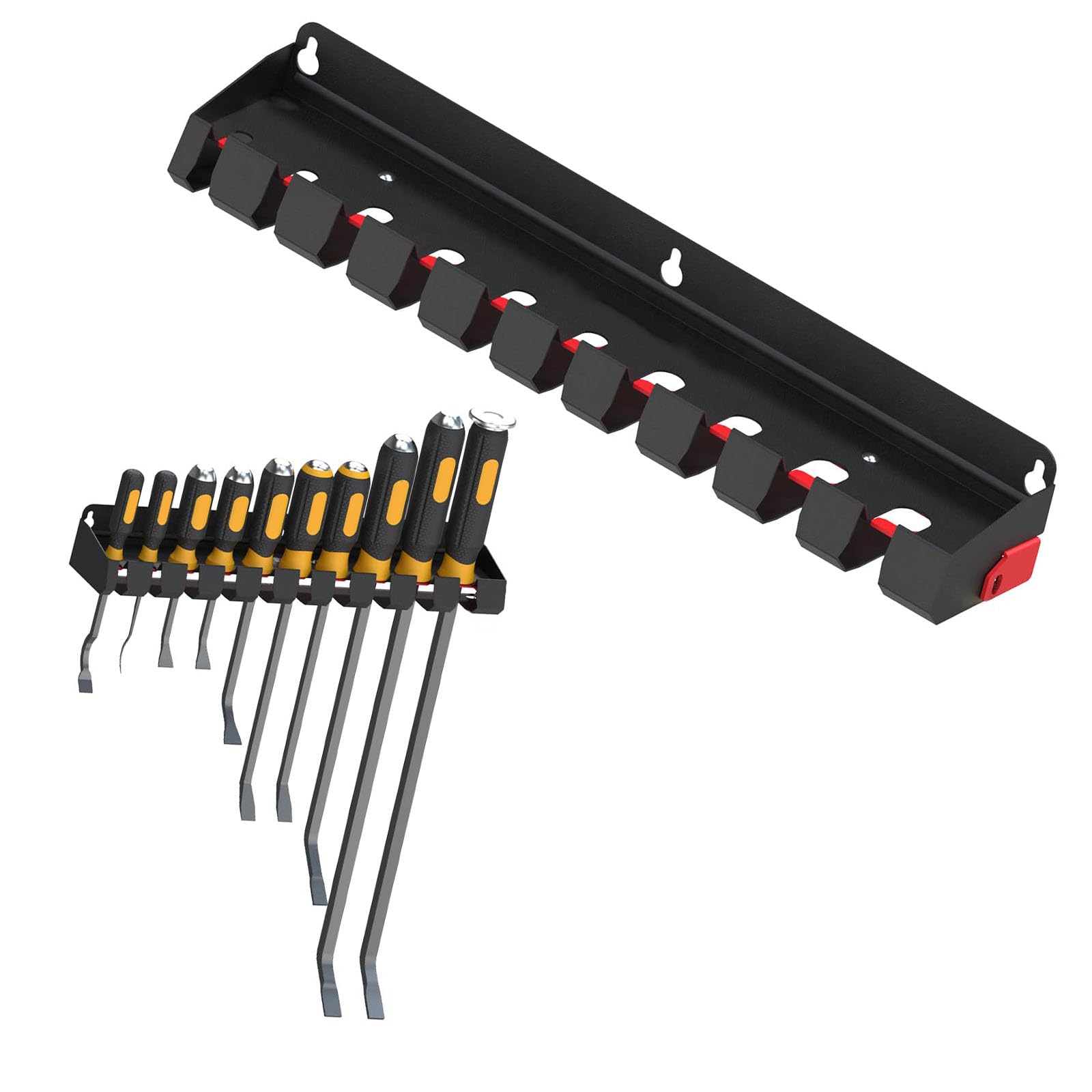 Zxfdsfdbnm Dark Space Efficient 10 Slot Metal Clamp Hanger For Workbench Garage Or Shed Robust Coated Construction Denial Assembly Tool Hanger