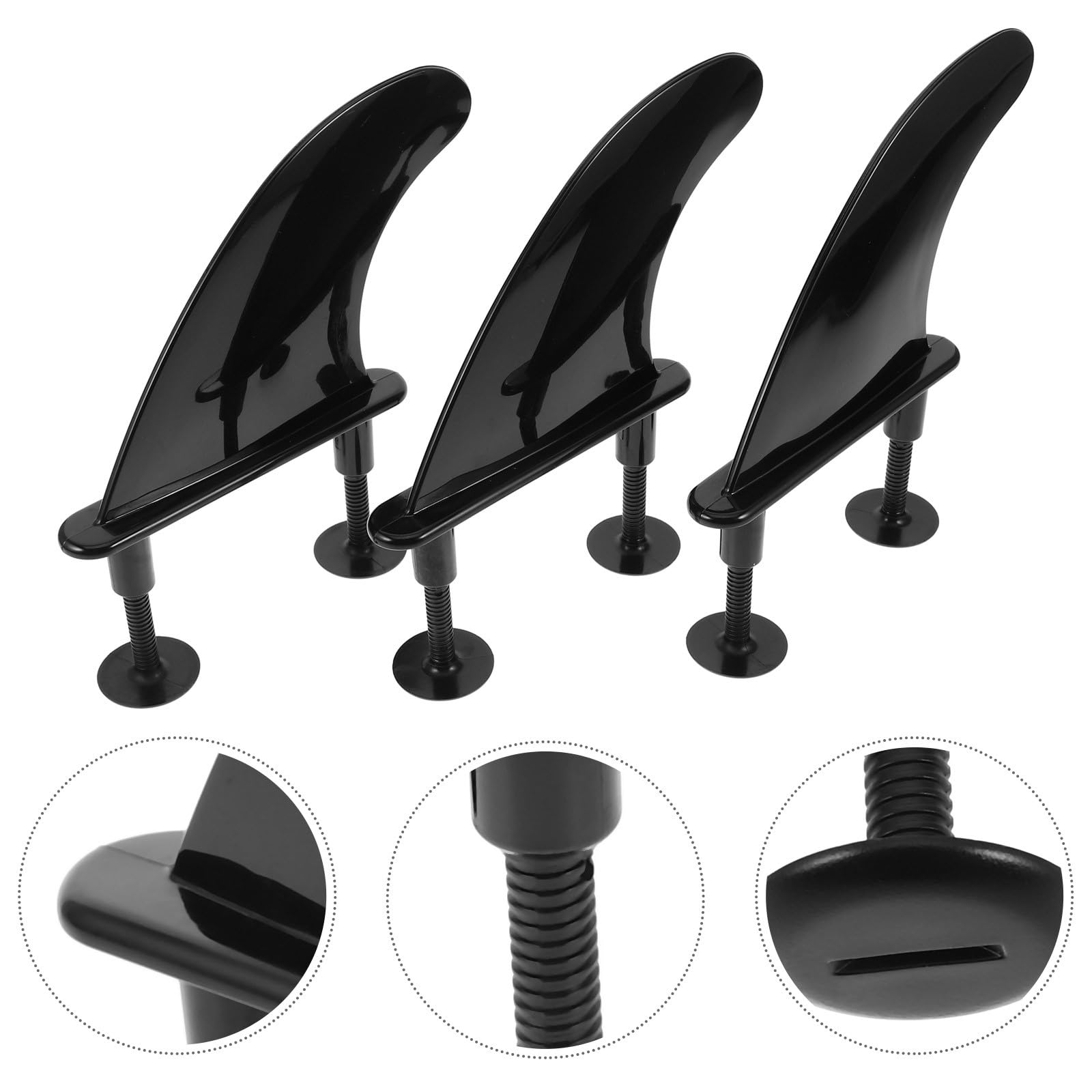 DOITOOL Aleta Desmontable para Tabla de Surf y Kayak, Divisor de Agua Negro de TPU, Quilla Central para Navegación Ágil, Accesorios para Paddle Surf, Adecuado Deportes Acuáticos y Playa