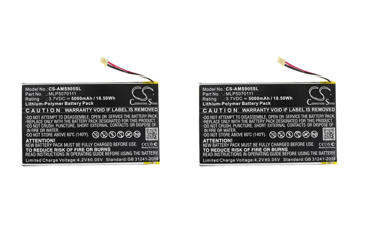 (2 Pack) XSP Battery for Autel MaxiSys Mini MS905 MS906 MaxiSys Mini MS905 MS906 MY905 PN MLP5070111 MLP5070111 (5000mAh)