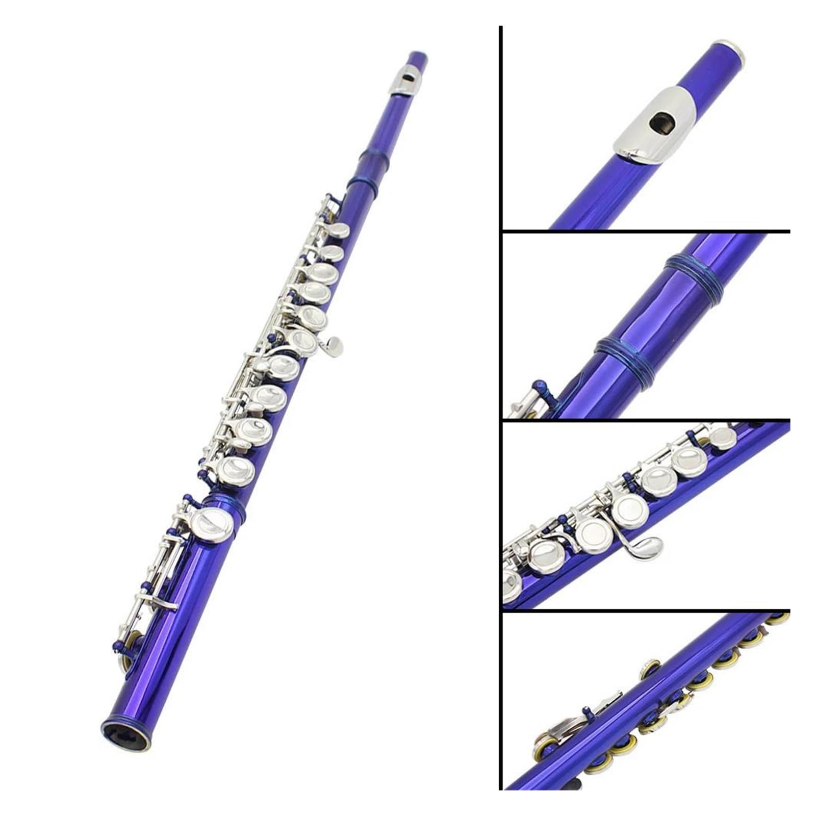 flet prosty Flet krzyżowy 16 zamknięty otwór otwarty otwór C flet Cupronickel Instrument koncertowy z kluczem E części i akcesoria do fletu