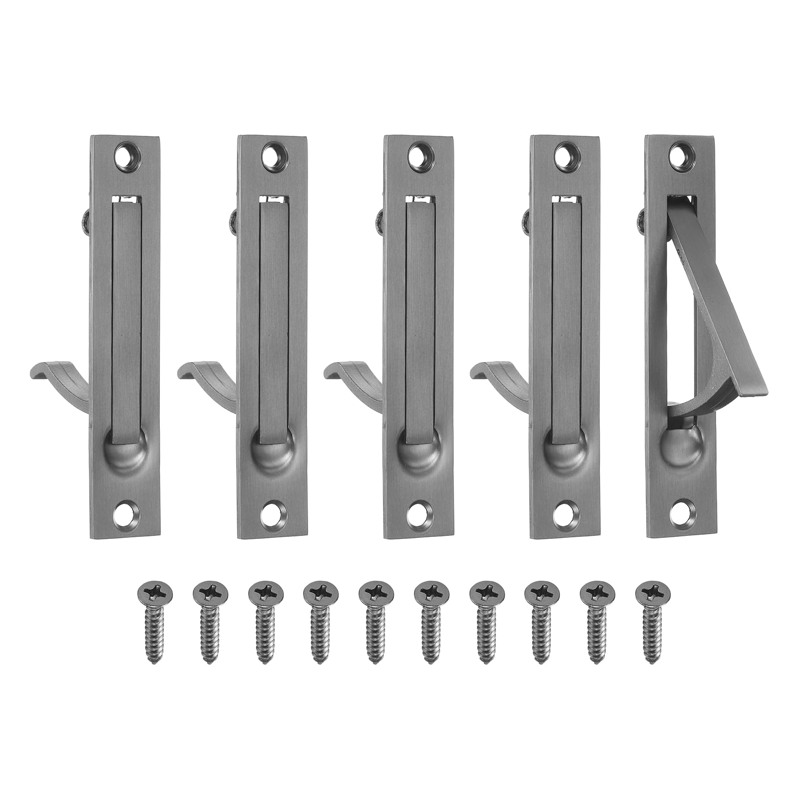 Poignée de porte de poche encastrable en acier 304 inoxydable pour armoire lot de 5