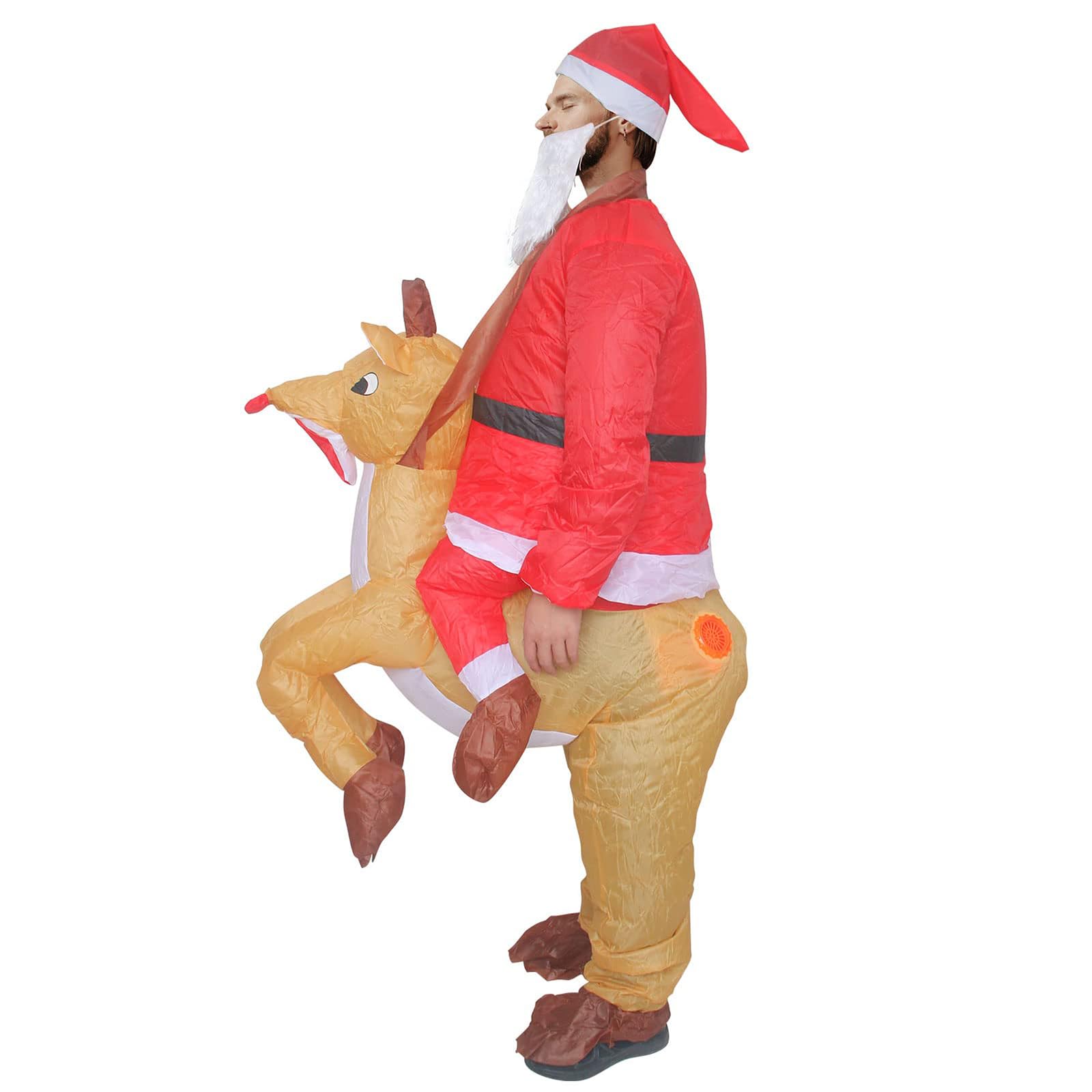 Arokibui Inflatable Reindeer Costume Blow up Santa Claus Costume Elk Deer Suit Cosplay Party Halloween Christmas Xmas Parade Carnival Suit - Image 4