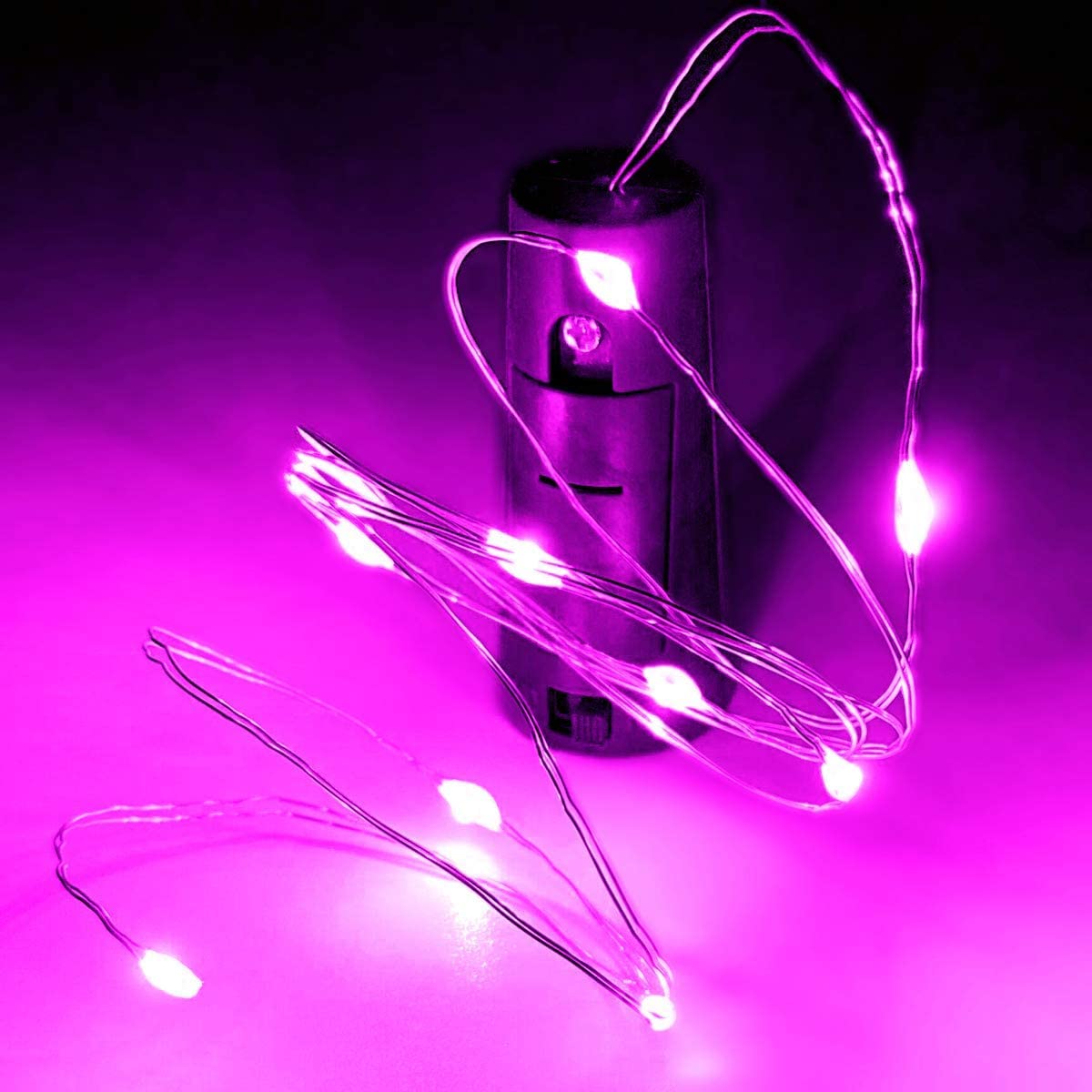 buddies cart Wine Bottle Cork String Lights - 20 LED/2M Copper Wire | Battery Operated | Perfect for New Year, Wedding, Birthday Decorations | (Pack of 5, Pink) - Bottle Not Included 1
