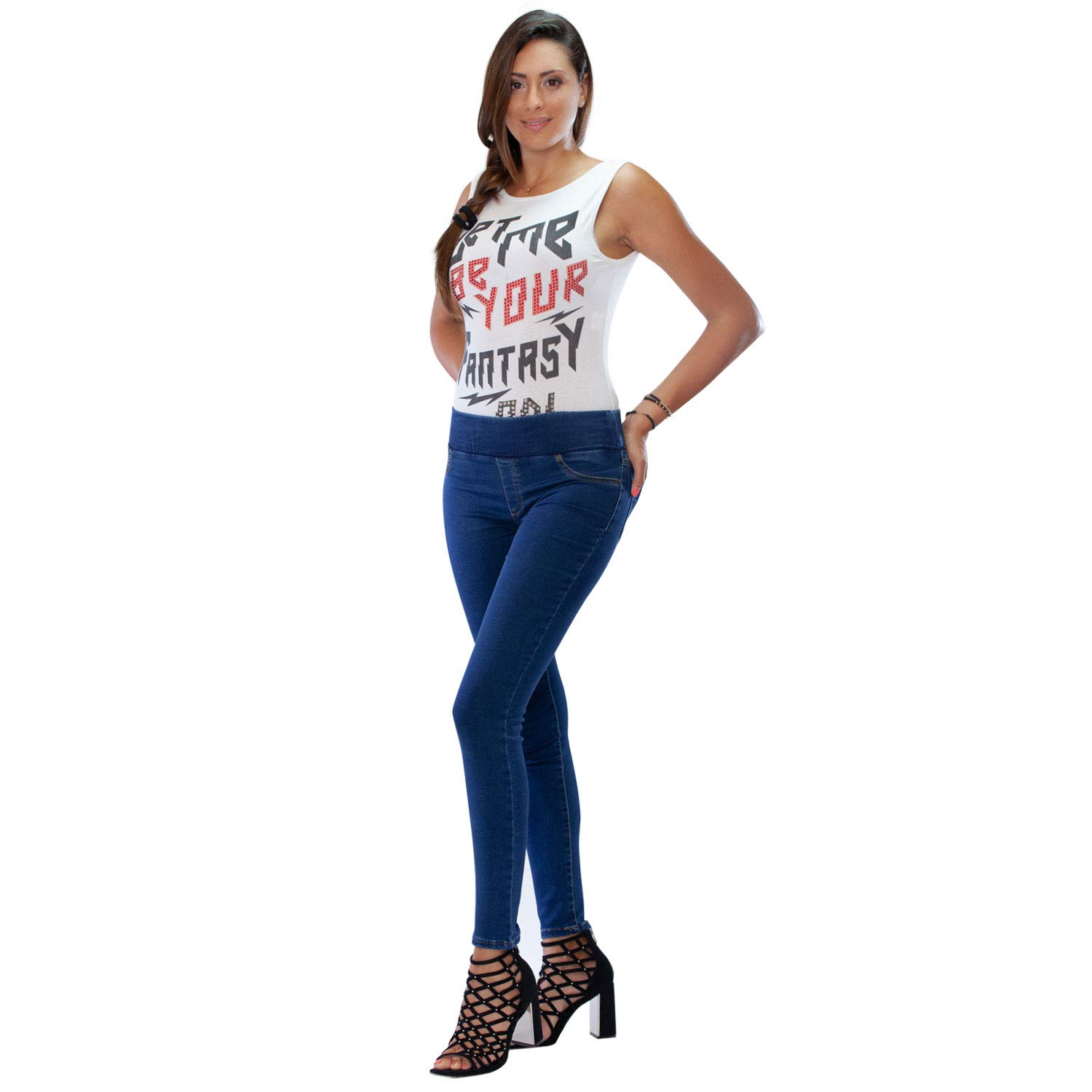 Lima - Jeggings Vita Alta, Jeans da Donna Skinny Elasticizzati. Massima comodità, Relax e Stile - Made in Italy