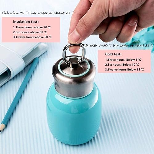 Miniatura 4 de Mini botella de agua aislada al vacío de 9.5 fl oz9.85 onzas, taza de viaje portátil a prueba de fugas, acero inoxidable, frasco térmico frío y