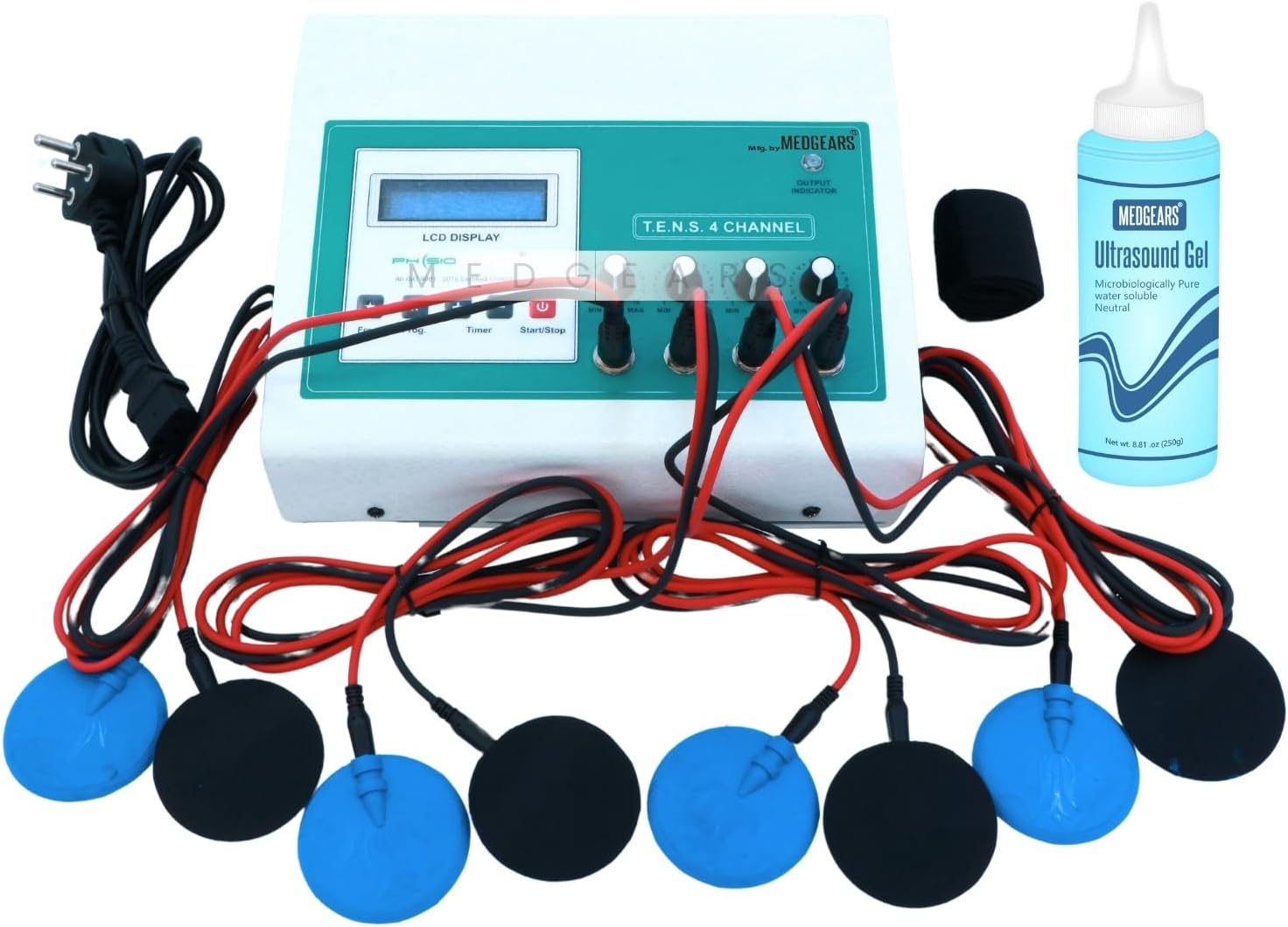 Physiogears Electro Therapy Tens 4 Channel LCD Model (Tens electrode)
