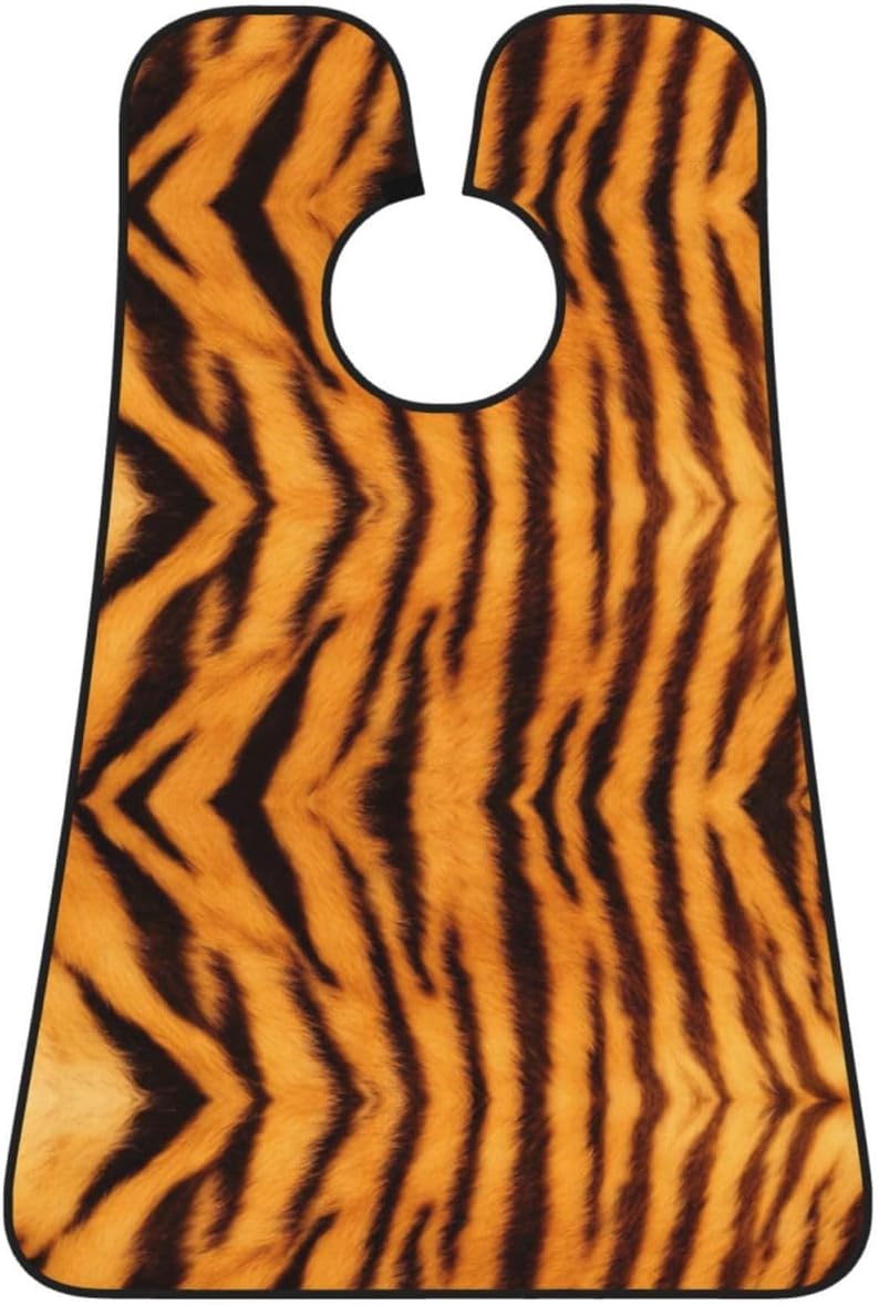 Tiger Striped Pattern Print Beard Bib Apron, Shaving Apron For Dad, Men'S Hair Catcher For Shaving Best Gifts For Dad