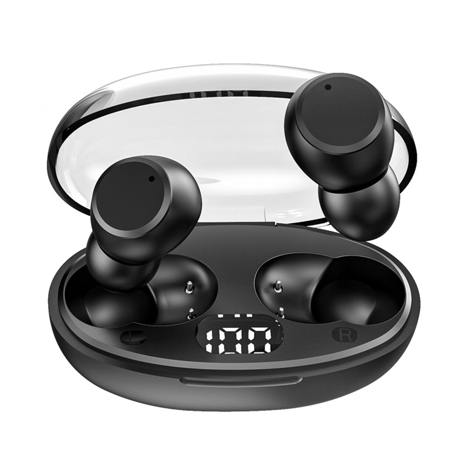 Exrp Wireless Earbuds Mini Ear Buds Bluetooth Headphones 5.3 IPX7 Waterproof Bluetooth Headsets Light-Weight Earphones with Microphone & Charging Case Digital Display for TV Phone PC Laptop Workout