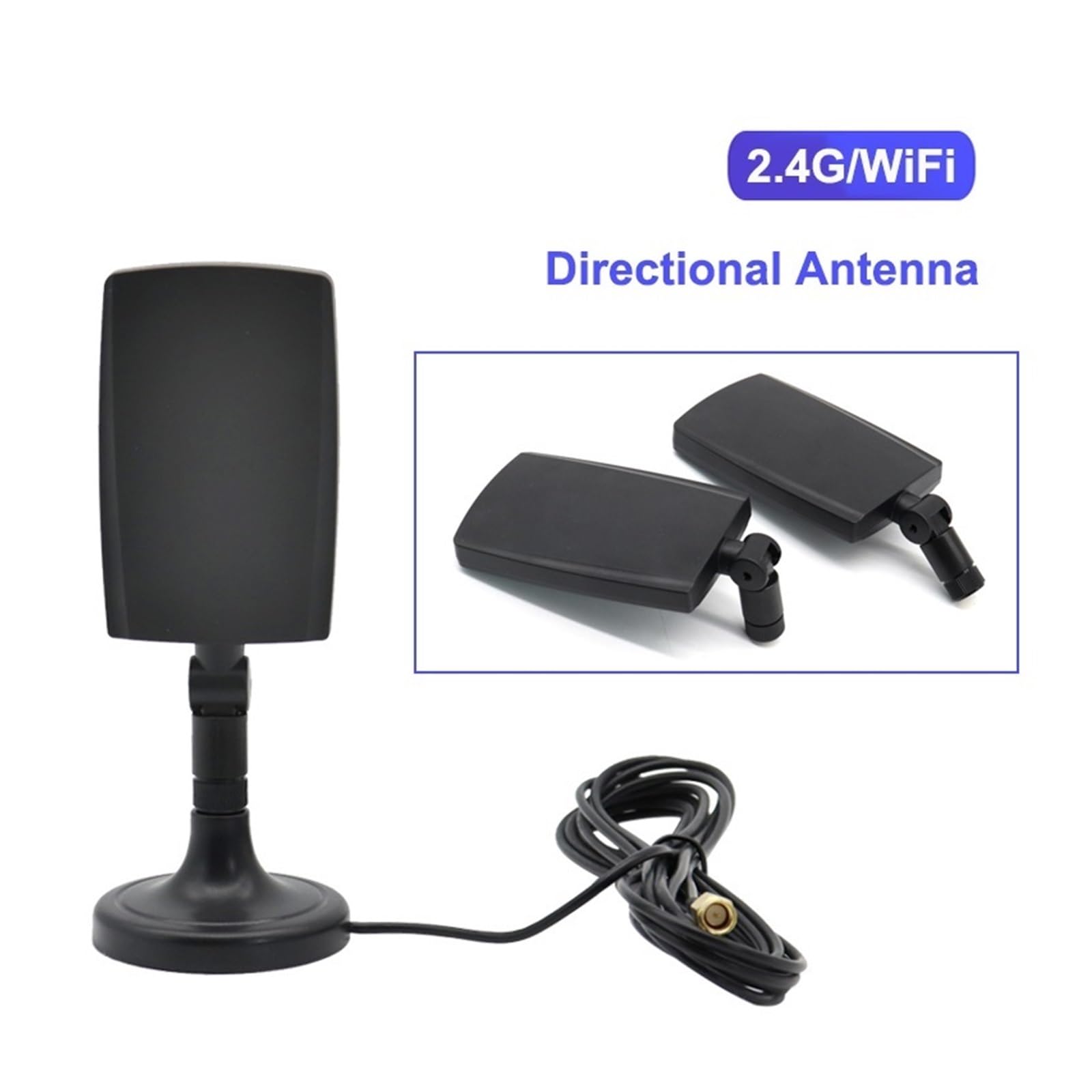 Amplificador De Antena Plana Direccional WiFi 2,4 G Con Base Magnética, Extensor Externo For Enrutador, Módem Y Señal Teléfono Móvil Fácil Amplia Compatibilidad(SMA Male)