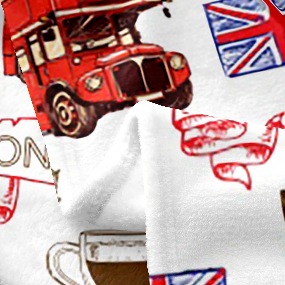 ブリティッシュファジーブランケット ベビー 30インチx40インチ ロンドン アーバンフランネル フリース スローブランケット ソフ