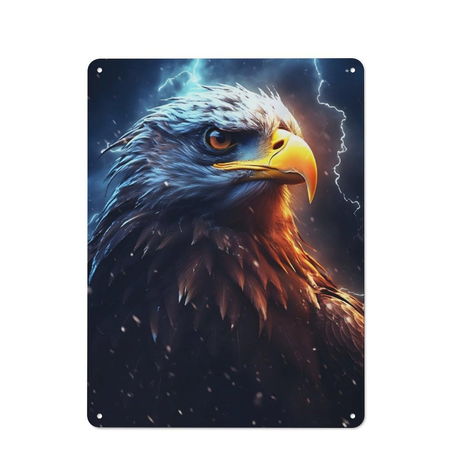 Junmoney Epic Stormy Eagle Retro Vintage Metal Sign 40X30cm, Restaurant Wall Art For Coffee Bar, Small Shop Or Dining Room