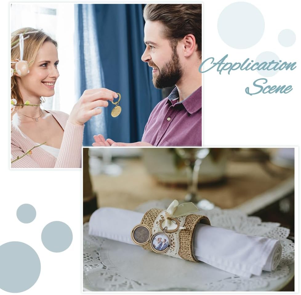 SUPERFINDINGS 6PCS 3 Colors Oval Locket Keychains Metal Photo Keychains Locket Pendant Keychain Photos Keyring Couple Keychain DIY Key Chains Gift for Valentine Women Men, 6cm - Image 6