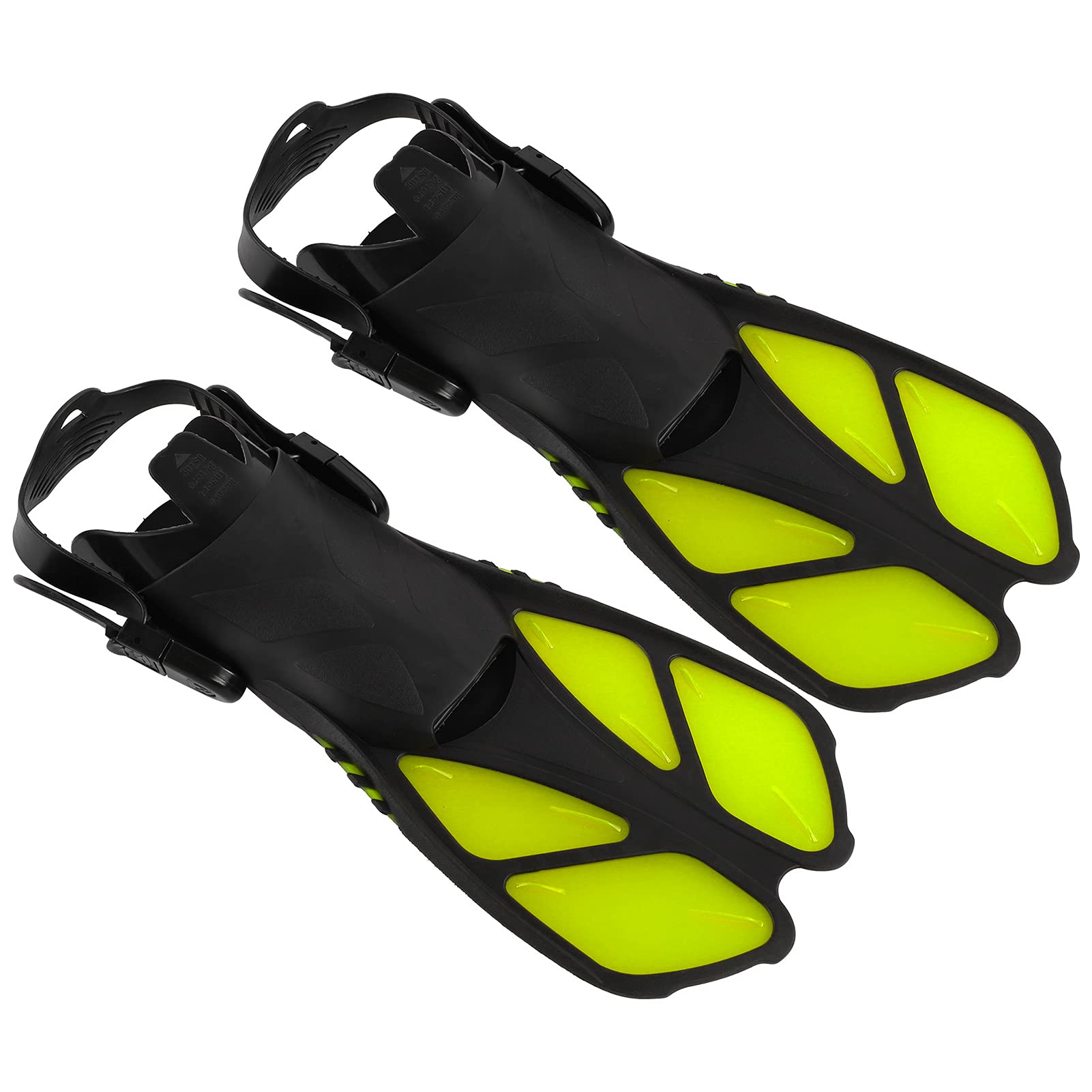 2 Palmes de Natation à Talon Ouvert réglables, Palmes de plongée Longues pour la plongée en apnée, Palmes de Natation en TPR Souple avec Doubles canaux de Drainage et Semelle