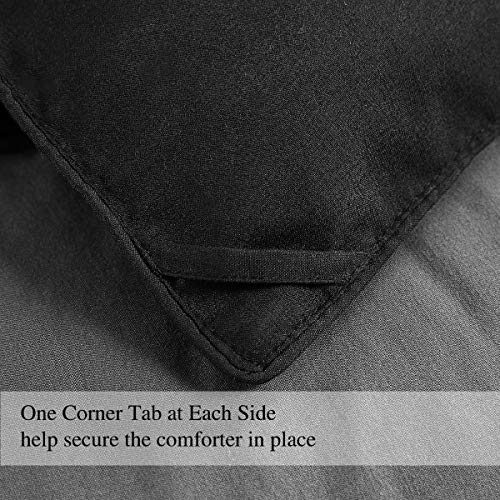 Image of COHOME Oversized Queen Size Warm Comforter - All-Season Duvet Insert | Quilted Down Alternative Comforter,Luxury Hotel Ultra-Soft, Anti-Clump Tech & 8 Tabs, Machine Washable, Black 98 inch x 98 inch