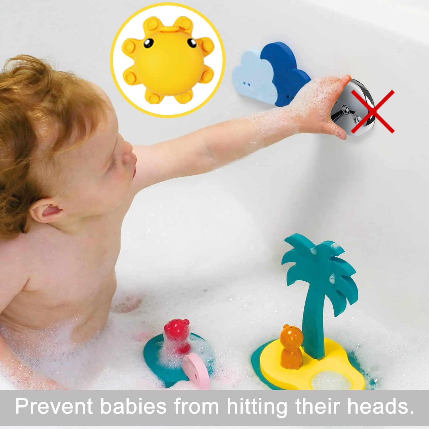 HengLiSam Bouchon De Trop-Plein De Baignoire, Accessoires De Bain, Couvercle De Trop-Plein En Silicone Avec 5 Ventouses, Ajoute De L'eau Pour Un Bain Plus Profond, Joli Bouchon De Baignoire (Rose