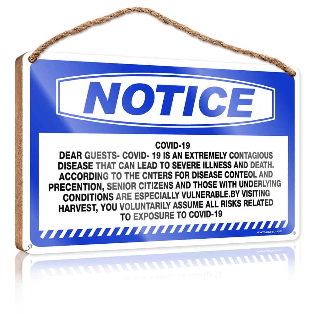 Bruntelo Men's One Color Wooden Hanging Wall Sign Notice Dear Guests Disclaimer Restaurant Enter At Risk Wooden Sign Funny House Decor Funny Man Cave Signs(23X35cm)