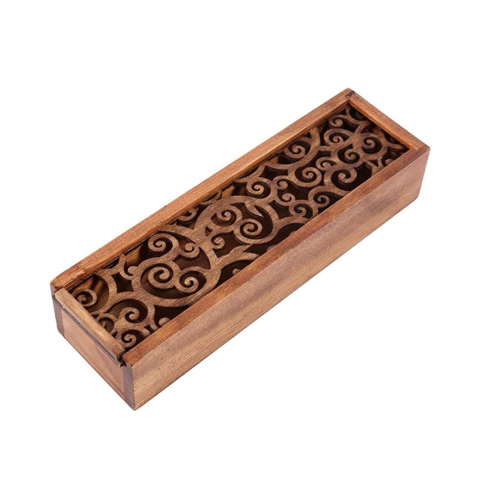 VIFER 4 Tipos Estuche de Lápices de Madera Caja de Lápices Oficina Papelería Almacenamiento Organizador Estudiante Estuche de Lápices(#1 Swirl Grass Type)