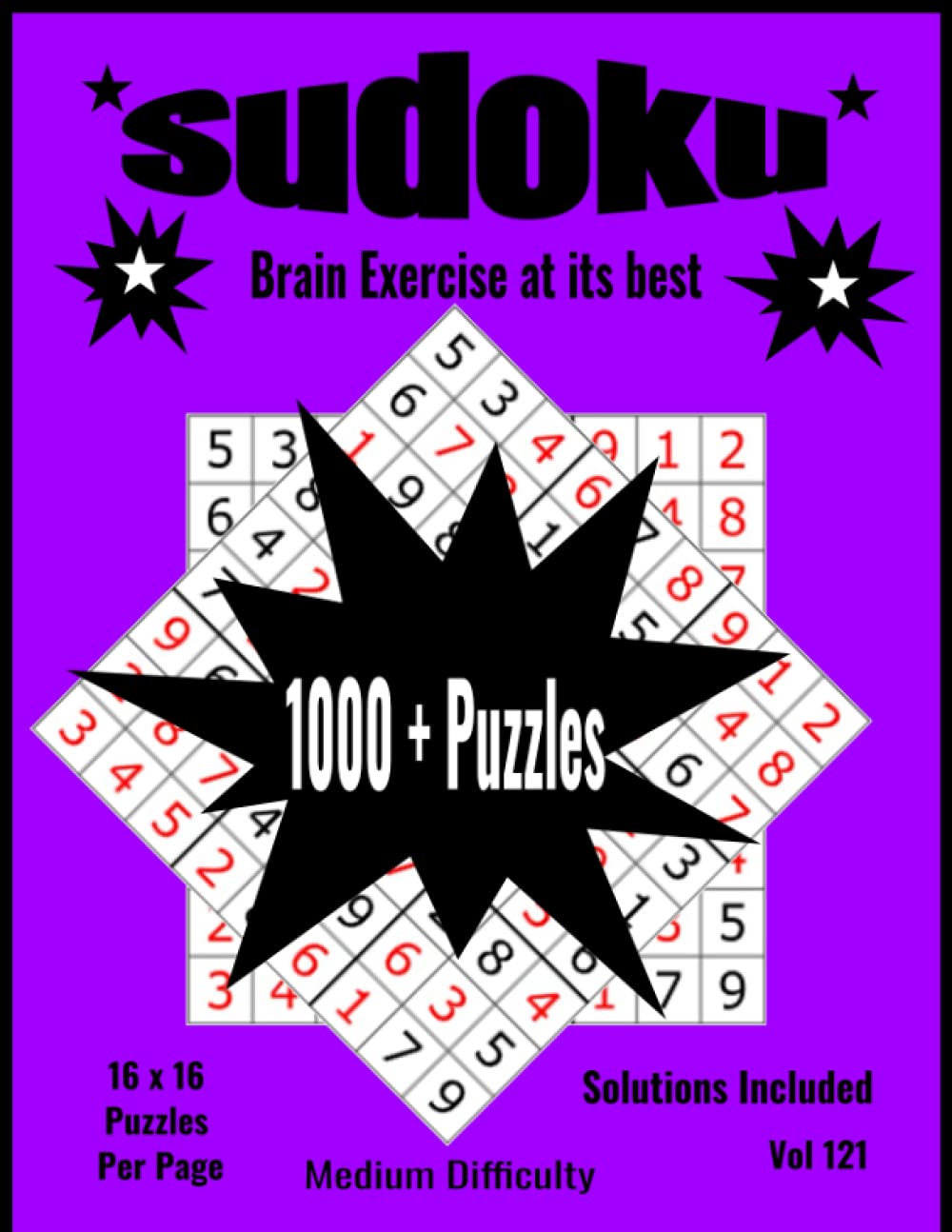 Book of Sudoku – Medium Difficulty – 1000 + Puzzles - Challenge yourself and have Fun with your Brain! – Puzzles and Solutions - #1 Game Sudoku Puzzle Book -Paperback