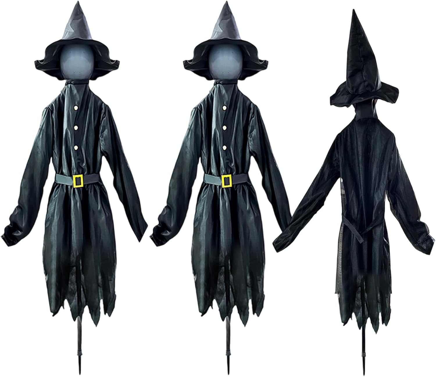 ハロウィン 魔女 装飾 - ライトアップ 魔女 ステーク | 不気味な 150cm 防水 屋外用 装飾 ステーク付き 芝生 通路 墓