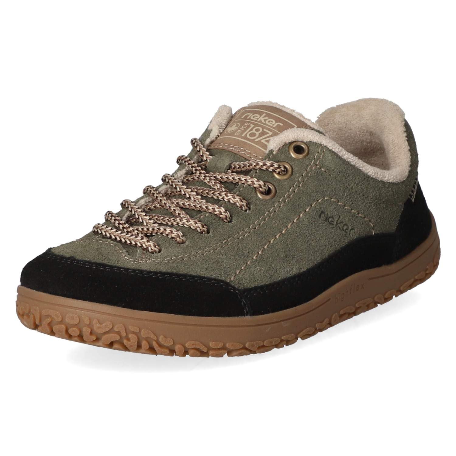 Rieker 52303-54 Damskie buty typu sneakers Low skóra zamszowa w kolorze zielonym - rozm. 36