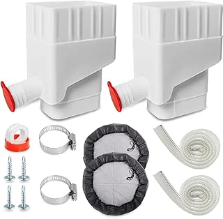 Rain Barrel Diverter Kit, Rainwater Collection System-2 Pack 2''x 3'' Standard Downspouts, 40" Hose and Mesh Cover for Recycle Rainwater in Lawn and Garden