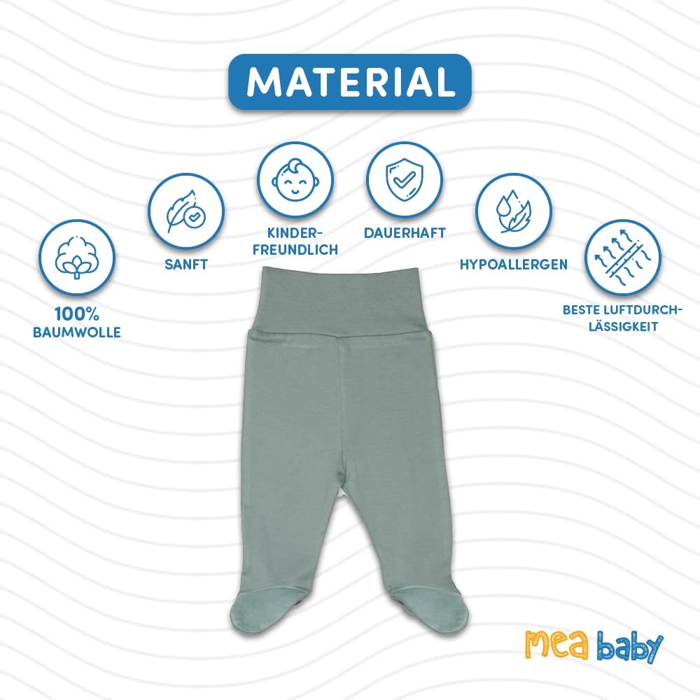 MEA BABY Pantalones de bebé con pie, pantalones de pelele para niños, pantalones de bebé para niñas, paquete de 5 unidades