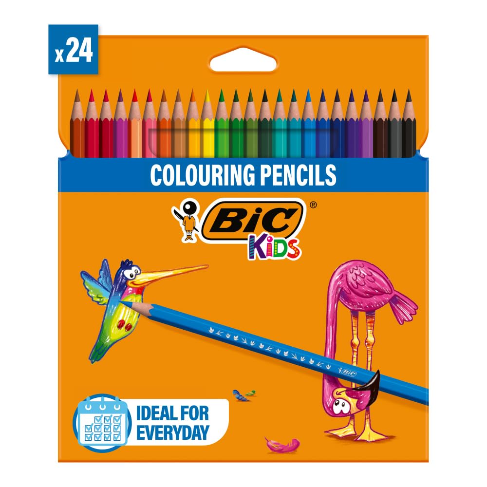 Bic Kids Matite Colorate, Colori Per Bambini A Casa E A Scuola, Multicolore, 24 Unità (Confezione da 1)