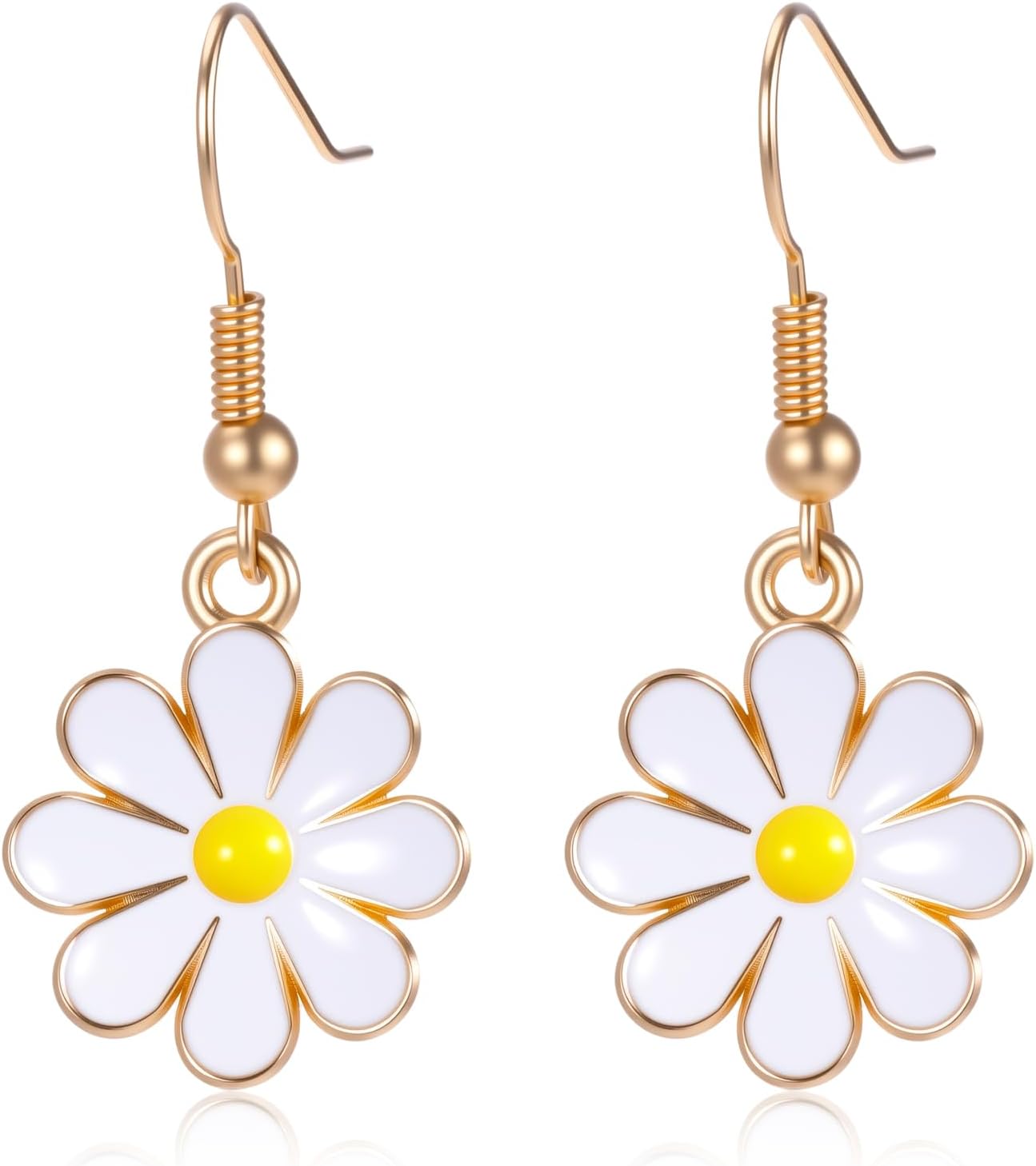Women's Cute Daisy Flower Earrings, Sunflower Dangle Earrings Bohemian Gold Minimal Earring Daisy Flower Hook Earring Statement Jewelry Gift for Women Christmas Sweet Eardrop
