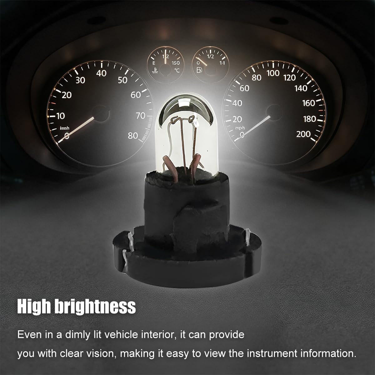 6PCS DB1601 T4 Car Dashboard Light Bulbs, High Brightness Flat Top Vehicle Instrument Light, Plug and Play Indicator Auto AC Climate Control Lamp Bulb, Universal for Most Vehicles image 3