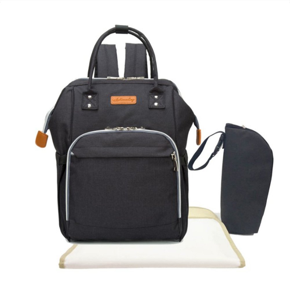 borsa zaino porta pannolini, impermeabile, multifunzione, di grande capacità; organizer da viaggio con tappetino per il cambio, una borsa termica per biberon e clip per passeggino