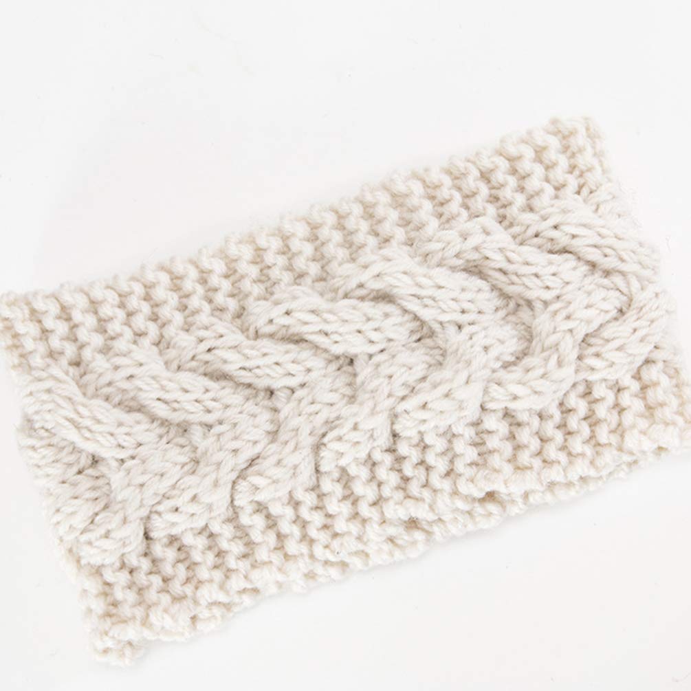 Beaupretty diadema de pelo de punto cálido trenza diadema otoño invierno crochet head wraps tocado de invierno para mujeres niñas regalo para navidad 6 piezas (beige rojo para cada 2 piezas)