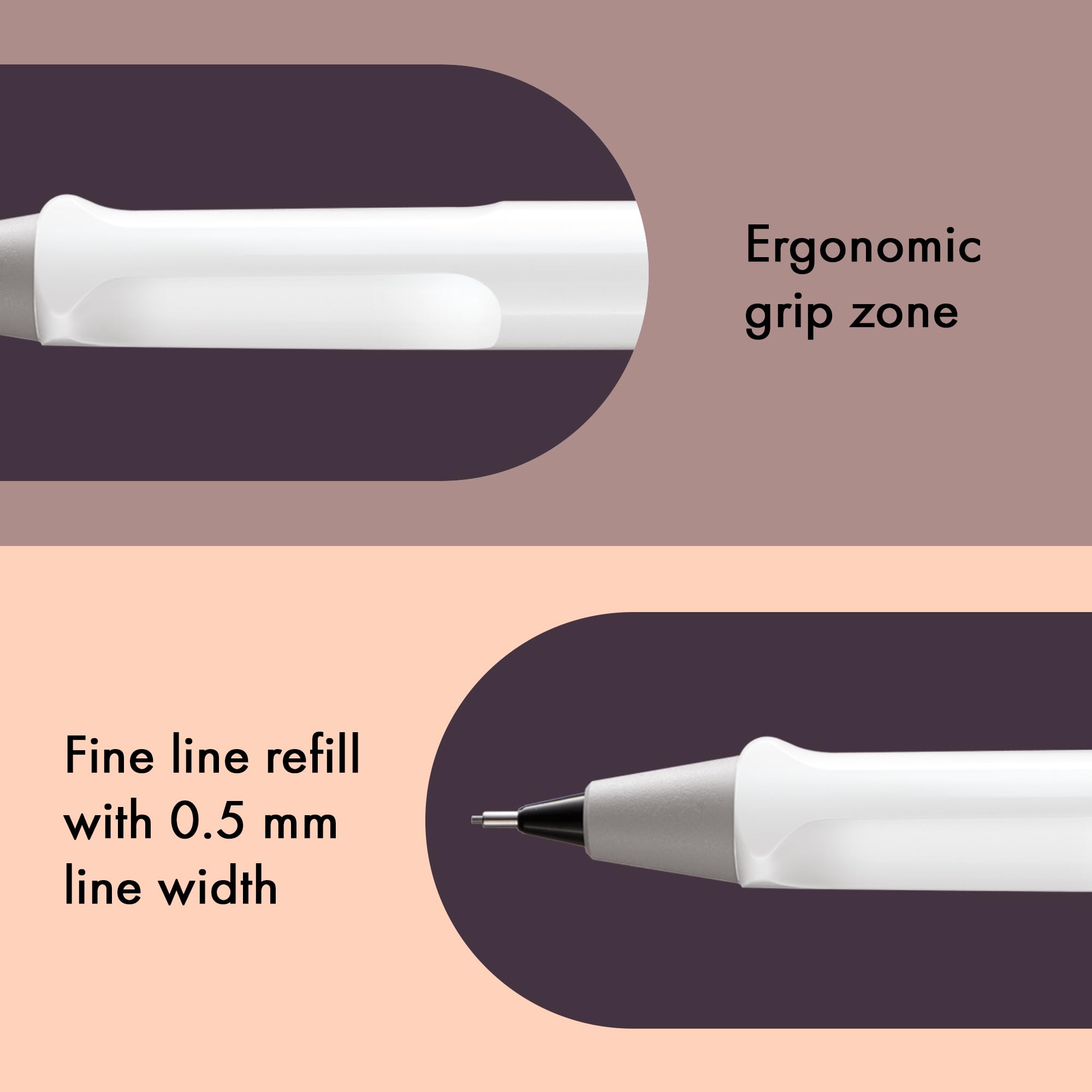 Amazon.com : LAMY safari white - Mechanical Pencil with ergonomic