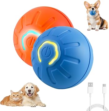 2PCS Shaky Ball Toy for Dogs, Vibrating Dog Ball, USB Rechargeable, Interactive, Automatic Moving, Bouncing, Perfect for Small, Medium, Large Dogs Small, Gear