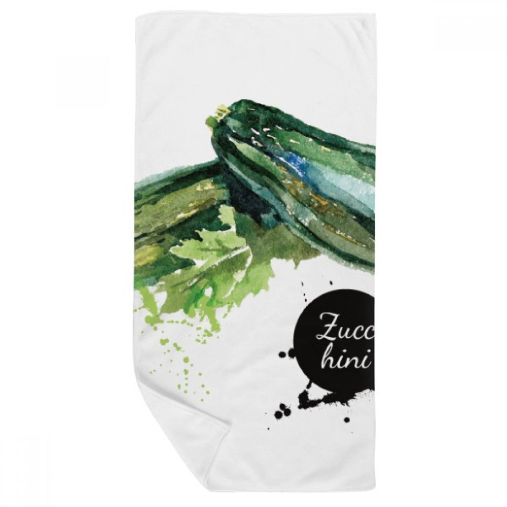 Serviette de bain Zucchini aquarelle 35x70cm douce multicolore pour soin quotidien