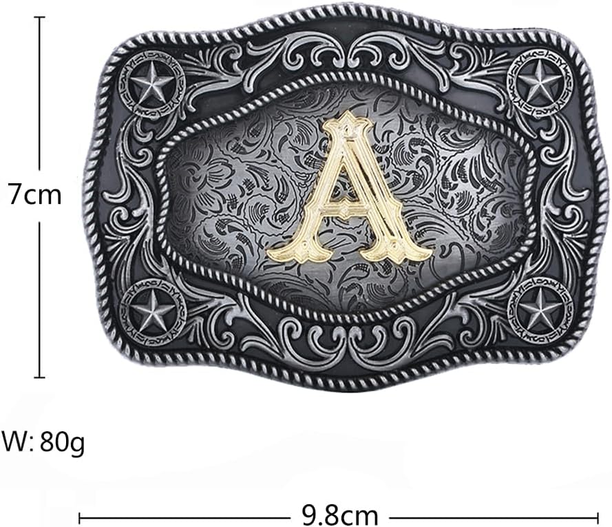 Initial Western Cowboy Belt Buckle with Letter for Men and Women - Image 2