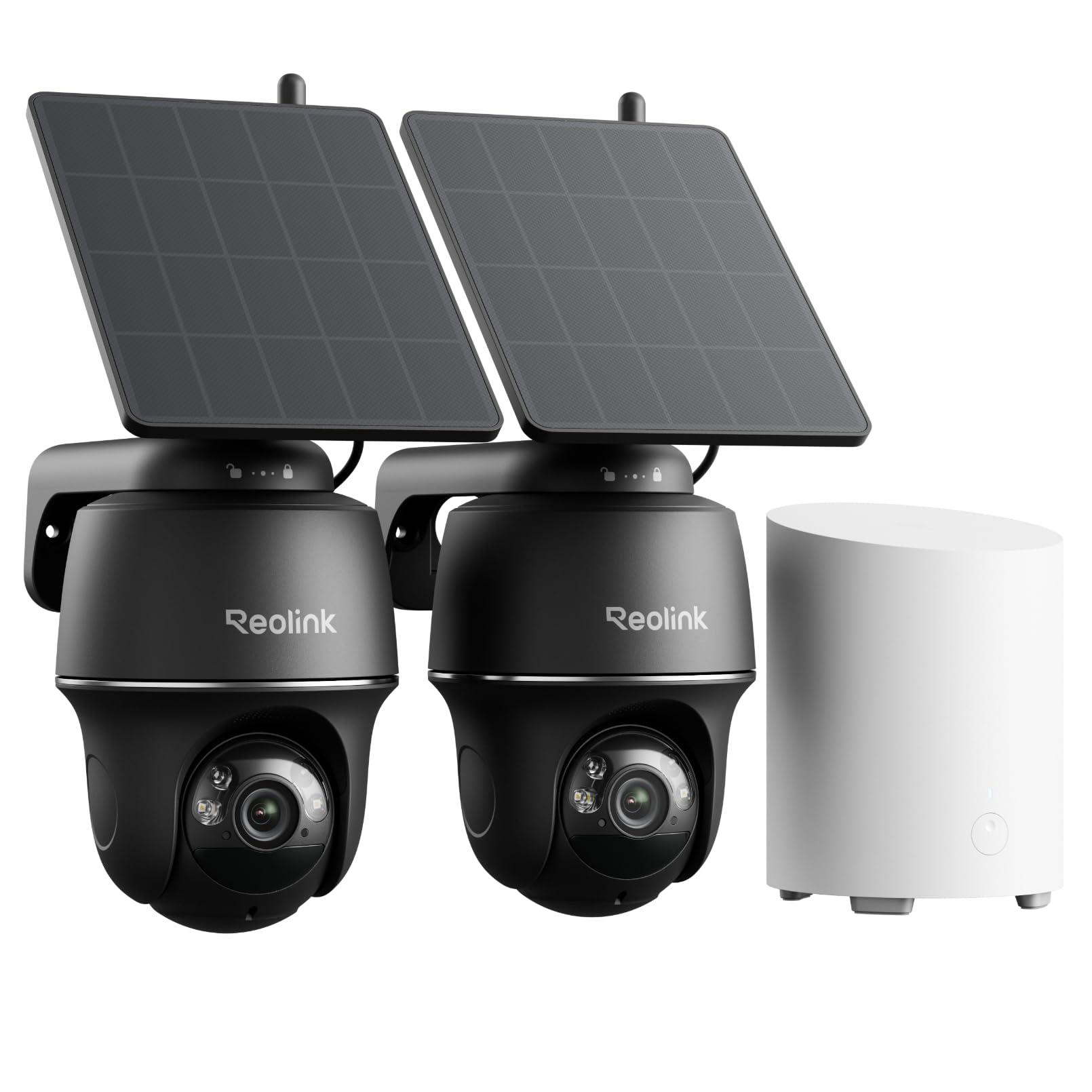 Reolink 2x Argus PT 5MP Solar Security Camera Outdoor + Hub Mini, 360° Pan