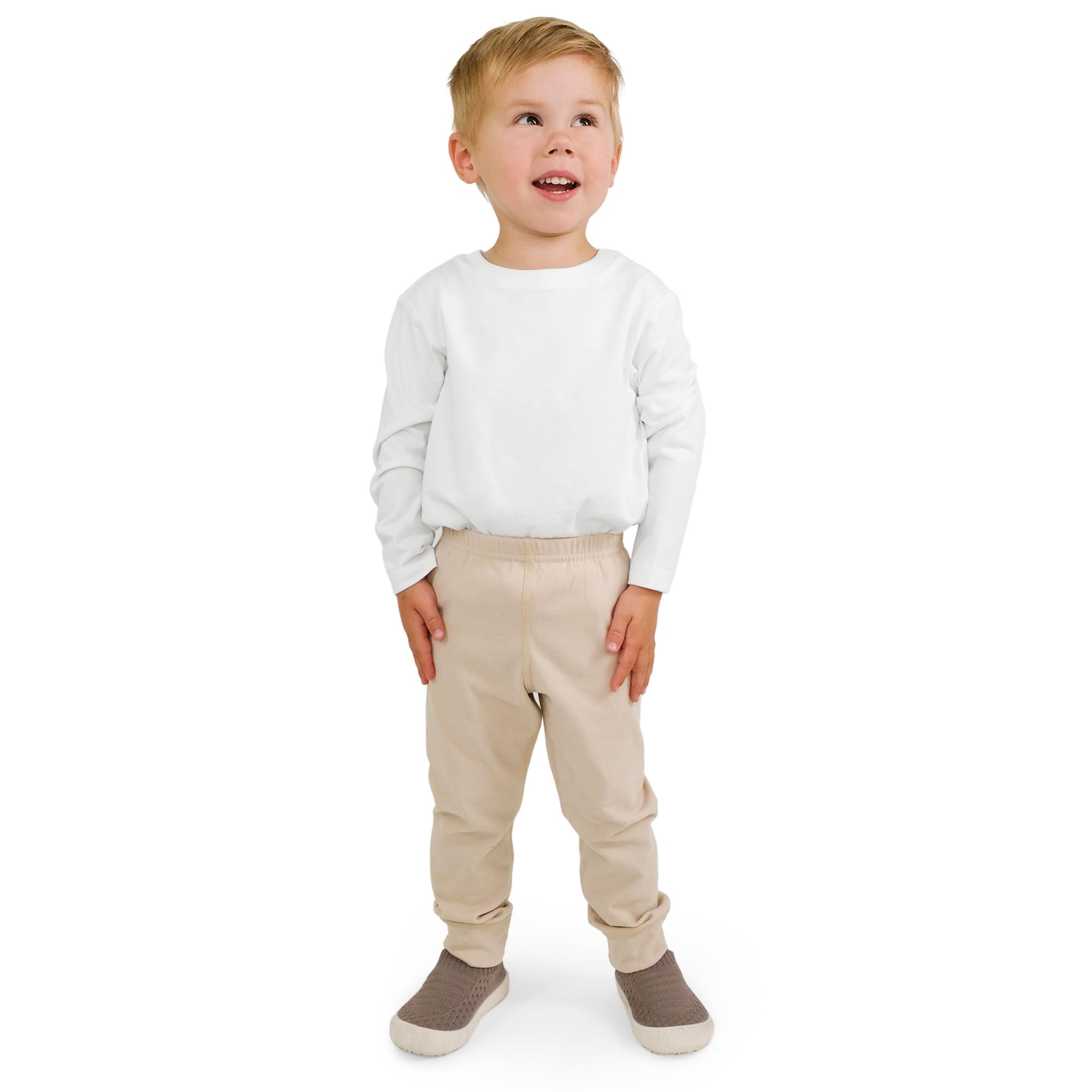 JAN & JUL Thermal Base Layer Pant for Toddler Boys or Girls (Oatmeal, Size 3T)