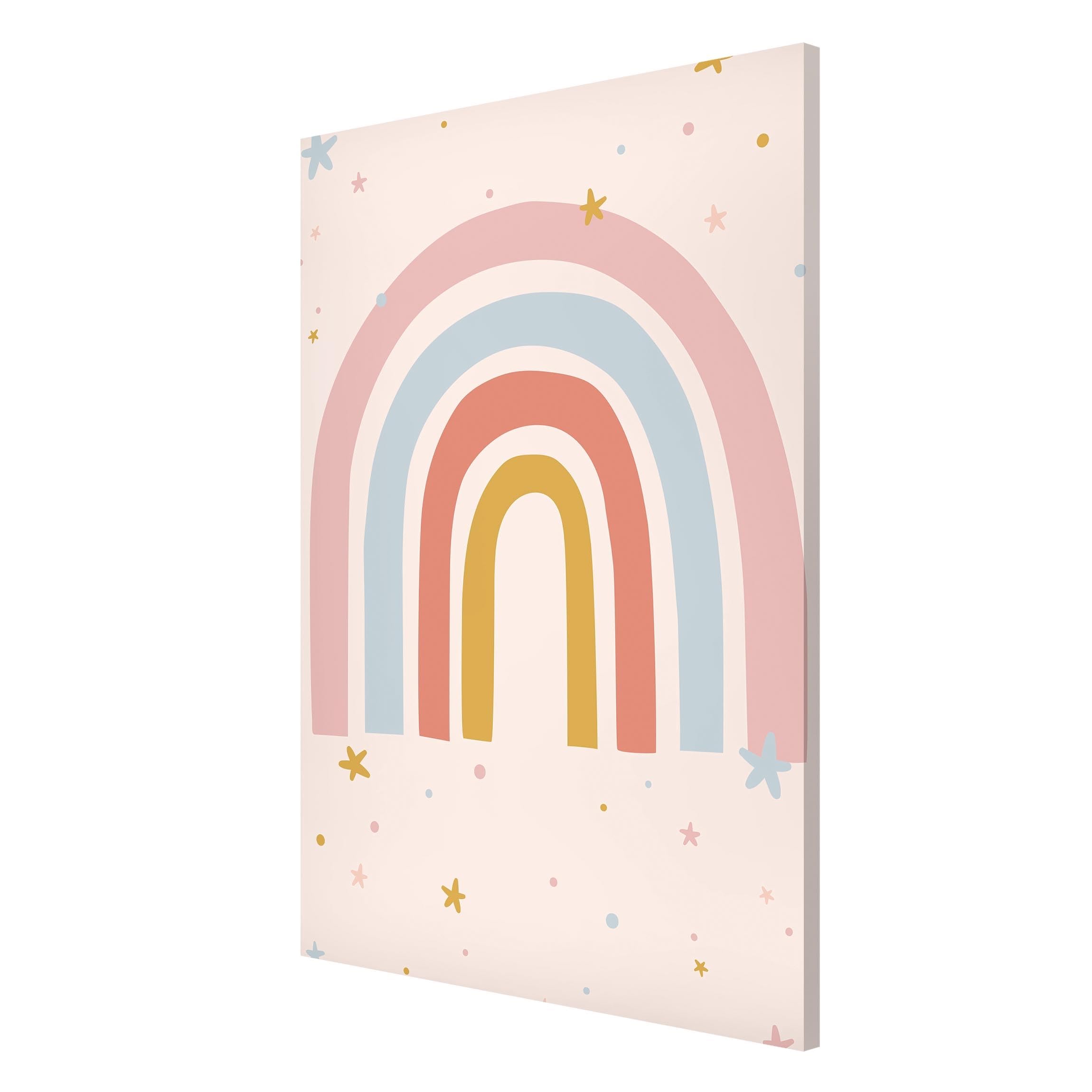 micasia Magnettafel Pinnwand für Magnete Kinderzimmer Magnetboard - Magnetwand Made in Germany - Regenbogen Illustration Notiztafel pastell Mädchen Jungen Visionboard WBMT_6629 (40x60cm)