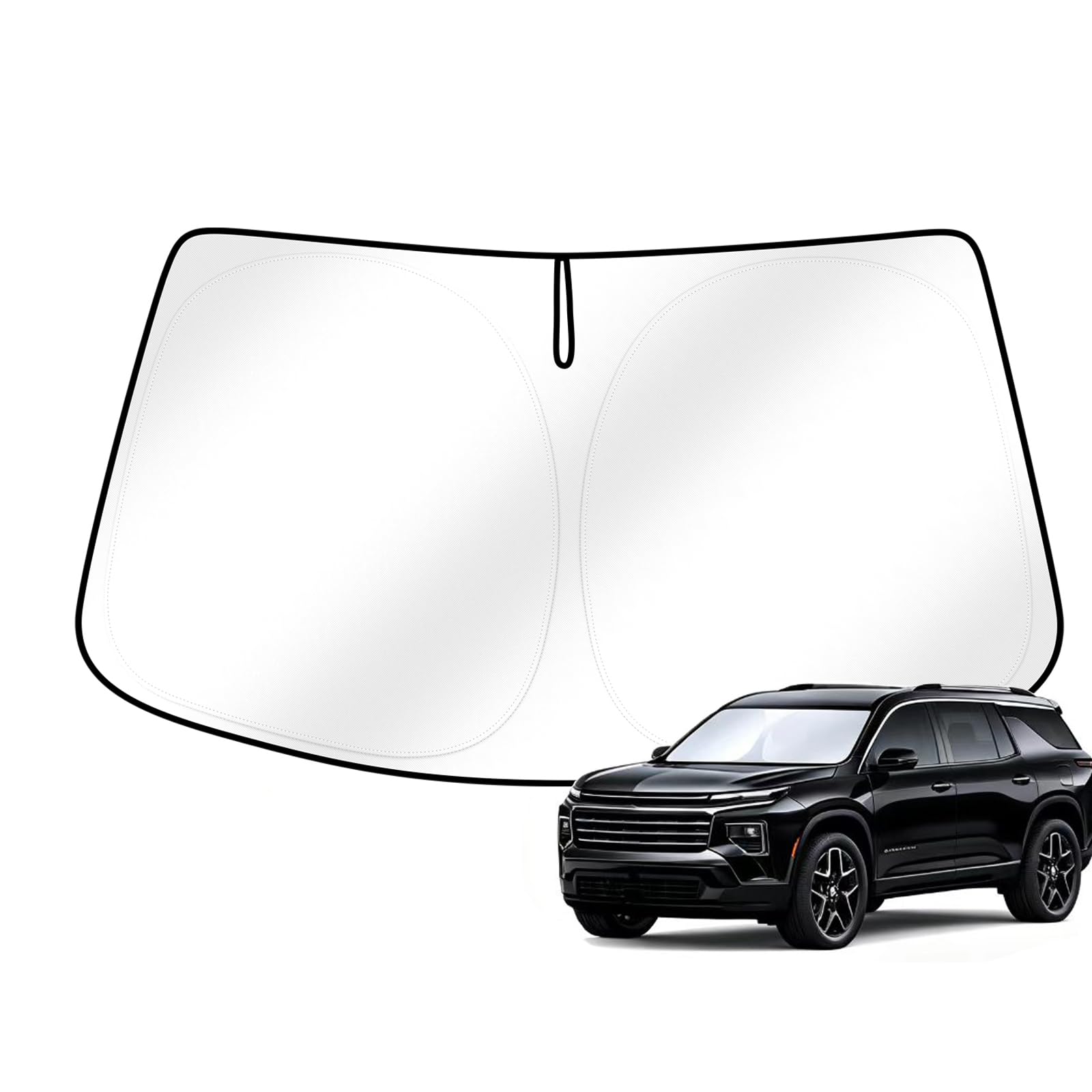 Canvcle Windshield Sun Shade for Chevrolet/Chevy Traverse 2018-2025 2026 Accessories Upgraded Double-Layer Foldable Front Window Sunshade Cover Sun Visor Protector Block UV Rays Keep Vehicle Cool