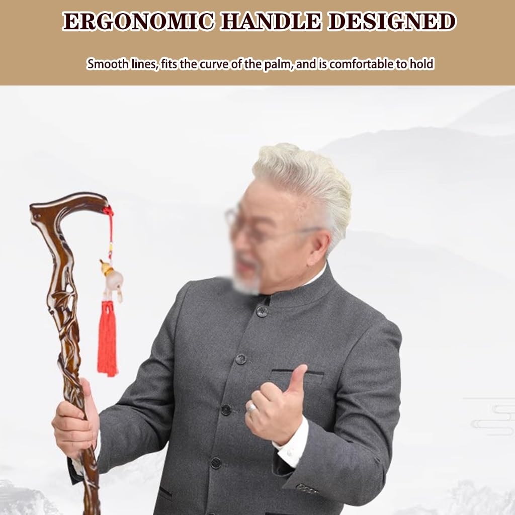 Klasyczna laska spacerowa w kształcie bluszczu dla dziadka(84Cm(Use Height 161 162Cm))