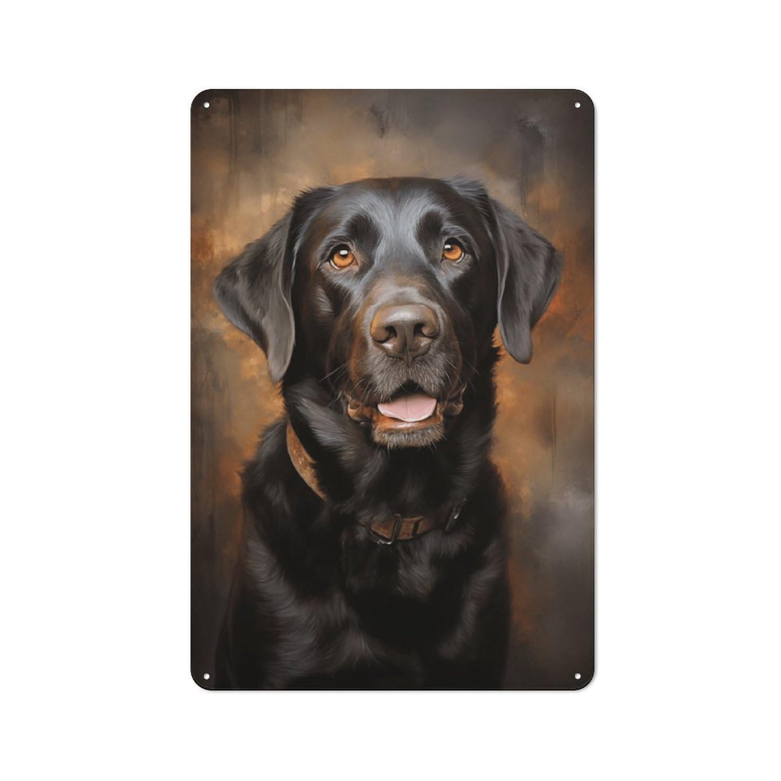 Junmoney Style-17 Tin Sign 30X20cm With Black Labrador Retriever Dog For Workshop Wall, Vintage Decor, For Metal Sign Collectors, For Garage And Workshop Walls