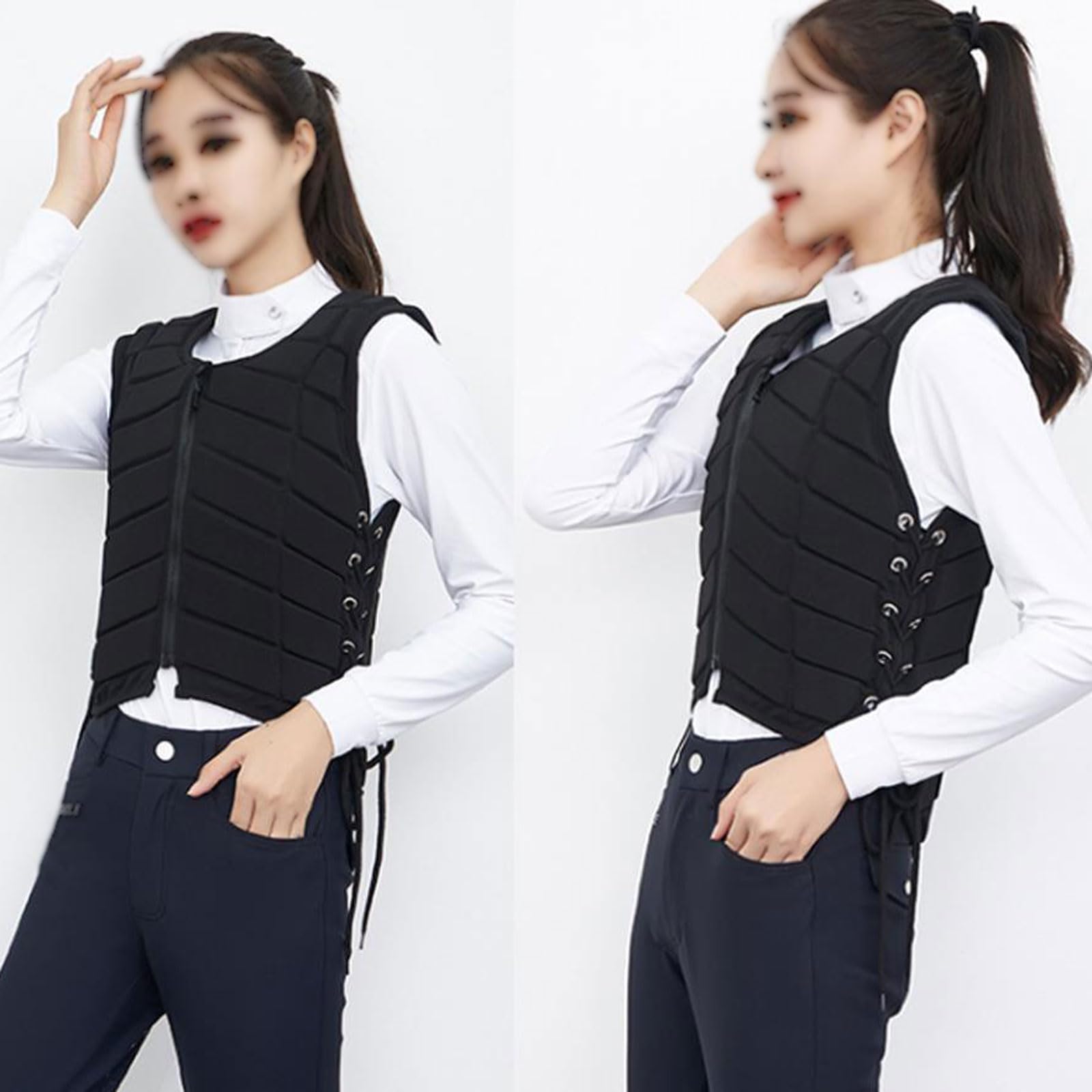 Chaleco Protector Ecuestre Unisex Adultos,Chaleco de Equitación Ajustable,Chaleco para Montar a Caballo Equitación,Equipo de Protección,para Hombres,Mujeres,Jóvenes,Niñas