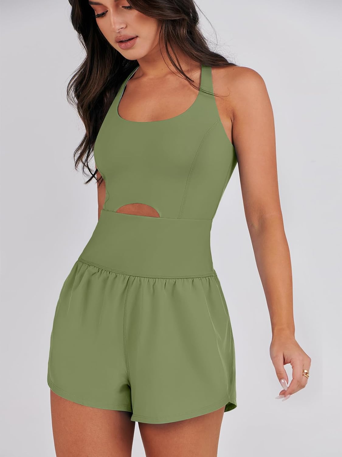 Caracilia Women's Workout Athletic Romper Summer Sets Short Jumpsuits Onesie Running Outfits Exercise Gym 2026 Trendy Clothes - Image 9